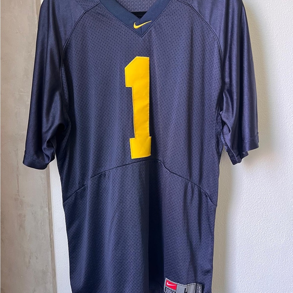 Nike Men’s Dark Blue Football Jersey with Yellow Number 1